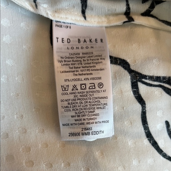 Ted Baker Black and White Floral Blouse - Picture 10 of 12